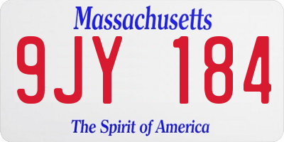 MA license plate 9JY184