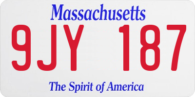 MA license plate 9JY187