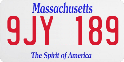 MA license plate 9JY189