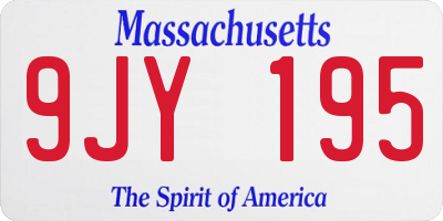 MA license plate 9JY195