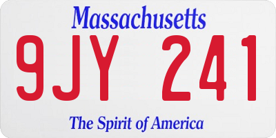 MA license plate 9JY241