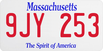 MA license plate 9JY253