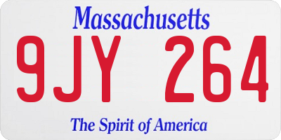 MA license plate 9JY264