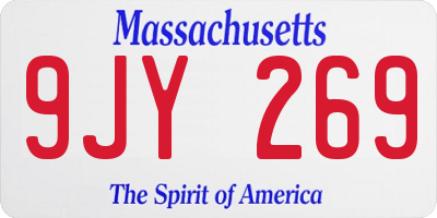 MA license plate 9JY269