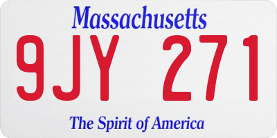 MA license plate 9JY271