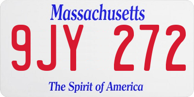 MA license plate 9JY272