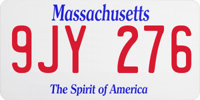 MA license plate 9JY276