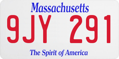 MA license plate 9JY291