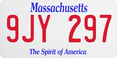 MA license plate 9JY297