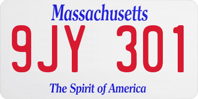 MA license plate 9JY301