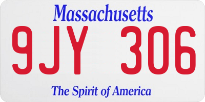 MA license plate 9JY306