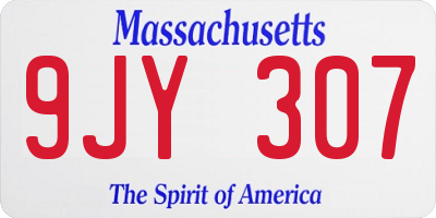 MA license plate 9JY307