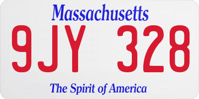 MA license plate 9JY328