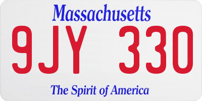 MA license plate 9JY330