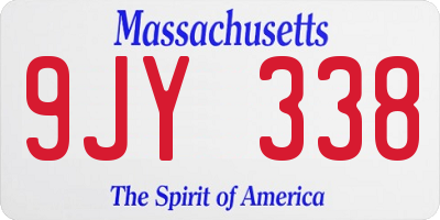 MA license plate 9JY338