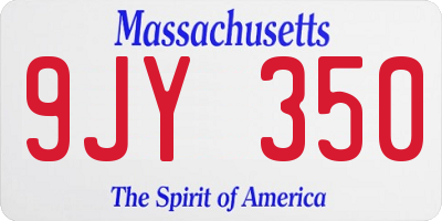 MA license plate 9JY350