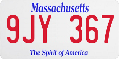 MA license plate 9JY367