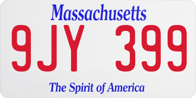MA license plate 9JY399