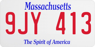 MA license plate 9JY413