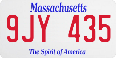 MA license plate 9JY435