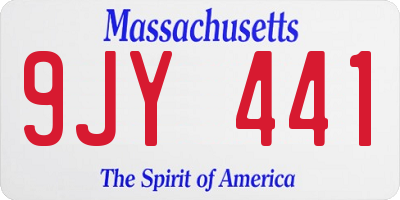 MA license plate 9JY441