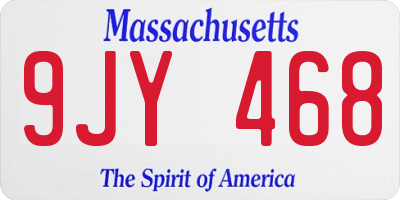 MA license plate 9JY468