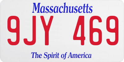 MA license plate 9JY469
