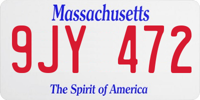 MA license plate 9JY472