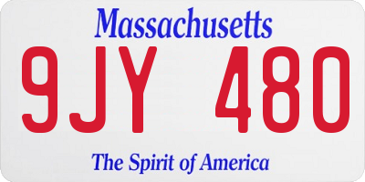 MA license plate 9JY480
