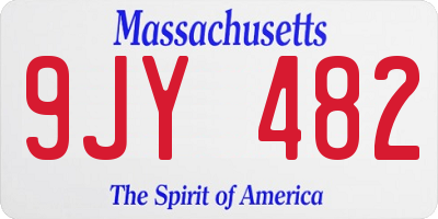 MA license plate 9JY482