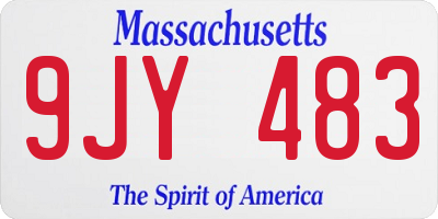 MA license plate 9JY483