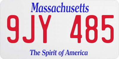 MA license plate 9JY485