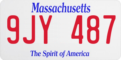 MA license plate 9JY487