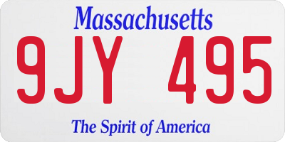 MA license plate 9JY495