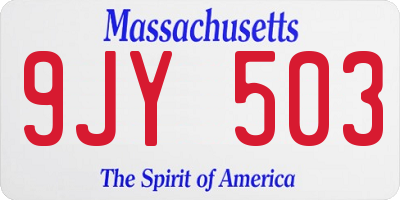 MA license plate 9JY503