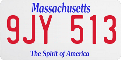 MA license plate 9JY513