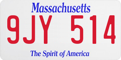 MA license plate 9JY514