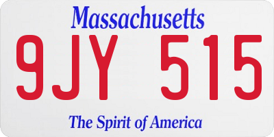 MA license plate 9JY515