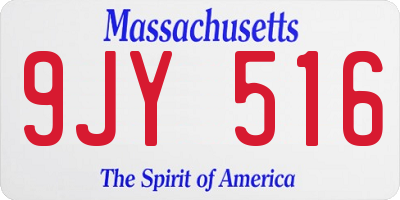 MA license plate 9JY516