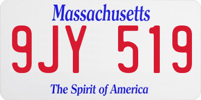 MA license plate 9JY519