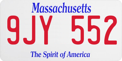 MA license plate 9JY552
