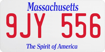 MA license plate 9JY556