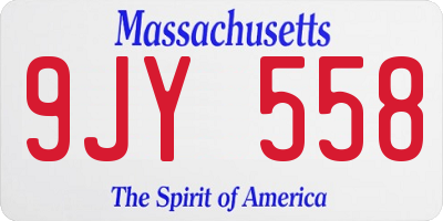 MA license plate 9JY558