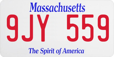 MA license plate 9JY559