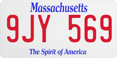 MA license plate 9JY569