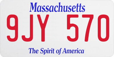 MA license plate 9JY570