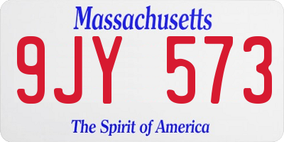 MA license plate 9JY573