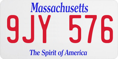 MA license plate 9JY576