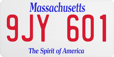 MA license plate 9JY601
