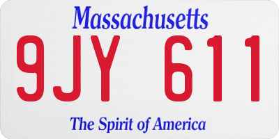 MA license plate 9JY611